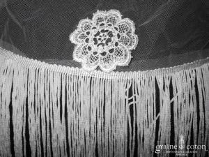 Pronuptia - Étole en tulle et guipure de dentelle façon châle ivoire