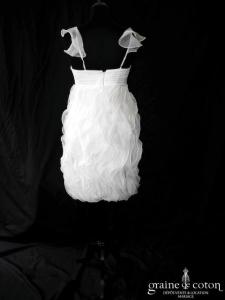 Création - Robe courte en organza ivoire