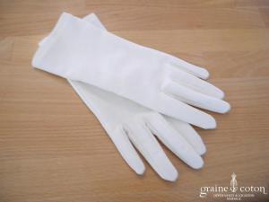 Catherine Varnier - Gants courts en satin mat ivoire