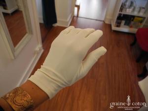 Catherine Varnier - Gants courts en satin mat ivoire