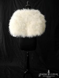 Bianco Evento - Boléro / étole / cape en plume duvet de marabout ivoire