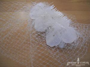 Bianco Evento - Bibi / coiffe / voilette fleurs en tissu sisal et strass