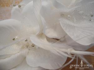 Bianco Evento - Bibi / coiffe / voilette fleurs en tissu sisal et strass