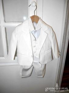 Ensemble petit garçon 4 pièces ivoire