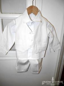 Ensemble petit garçon 4 pièces ivoire