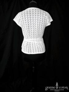 Cache coeur boléro tricoté ivoire