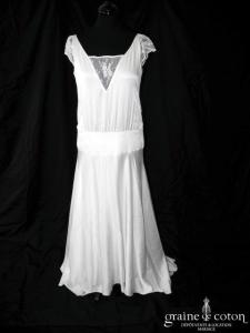 Marie Laporte - Création en satin de soie et dentelle ivoire