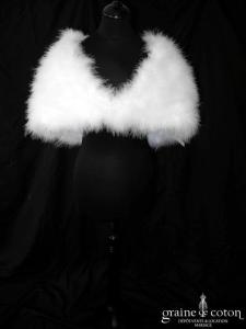 Bianco Evento - Boléro / étole / cape en plume duvet de marabout blanc