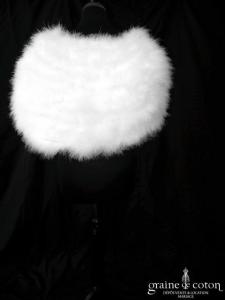 Bianco Evento - Boléro / étole / cape en plume duvet de marabout blanc