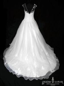 Miss Kelly - Robe taille basse en organza et dentelle ivoire