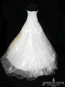 Mirella - Robe ivoire en tulle et dentelle