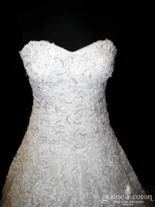 Mirella - Robe ivoire en tulle et dentelle