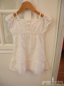 Alphabet - Robe petite fille d'honneur en coton blanc