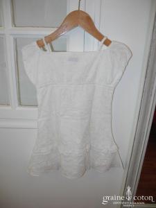 Alphabet - Robe petite fille d'honneur en coton blanc