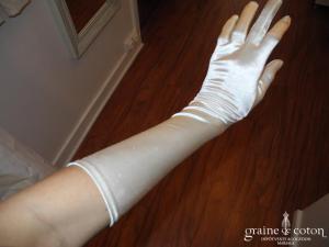 Miss Kelly - Gants mi longs en satin ivoire