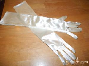 Miss Kelly - Gants mi longs en satin ivoire
