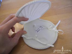 Coussin d'alliances - porte alliances coquillage