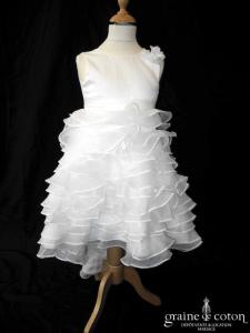 Robe de demoiselle d'honneur en organza et satin ivoire