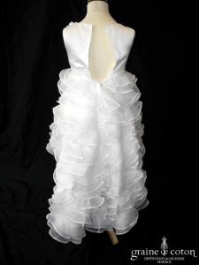 Robe de demoiselle d'honneur en organza et satin ivoire