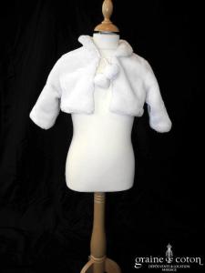 Cape enfant en fausse fourrure ivoire