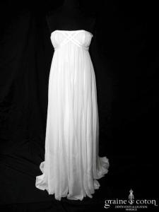 David Fielden - Création empire en mousseline de soie et dentelle ivoire