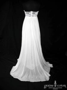 David Fielden - Création empire en mousseline de soie et dentelle ivoire