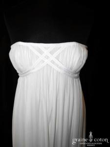 David Fielden - Création empire en mousseline de soie et dentelle ivoire