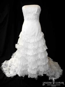 Création - Robe bohème taille basse ivoire clair