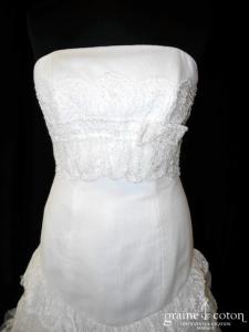 Création - Robe bohème taille basse ivoire clair