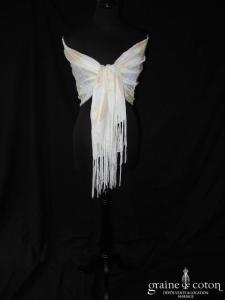 Étole en voile ivoire clair et foncé