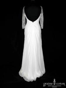 Cosmobella - Robe sirène fluide en mousseline et dentelle ivoire clair