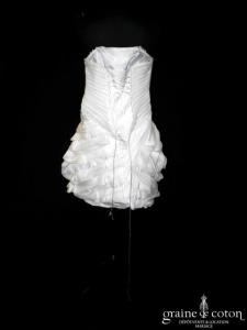 Déclaration - Robe courte en mousseline ivoire clair