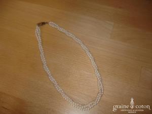 Tour du cou multi rangs enlacé de petites perles