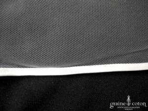 Crinoligne - Voile long de 3 mètres en tulle ivoire bordé d'un biais de satin