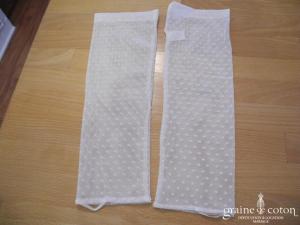 Pronuptia - Mitaines mi longues en tulle plumetis ivoire clair