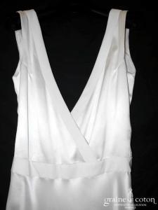 Delphine Manivet - Robe longue fluide en satin et crêpe de soie