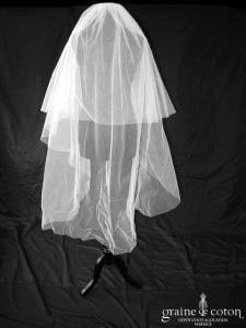 Pronovias - Voile mi long en tulle brut ivoire