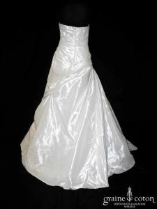 Maria Karin - Robe bustier drapée en taffetas ivoire