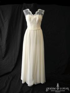 Alexandra Berthet - Création en dentelle et tulle plumetis ivoire