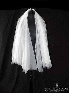 Sartoria Massimo - Voile court en tulle ivoire brut