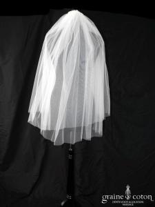 Sartoria Massimo - Voile court en tulle ivoire brut