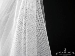 Sartoria Massimo - Voile court en tulle ivoire brut