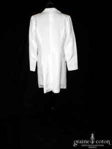 Agnès B - Veste longue en lin blanc