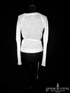 Benetton - Cache coeur en mohair mélangé ivoire