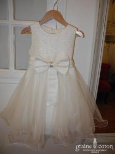Robe de demoiselle d'honneur en tulle ivoire