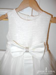 Robe de demoiselle d'honneur en tulle ivoire