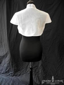 Boléro en organza blanc à manches courtes