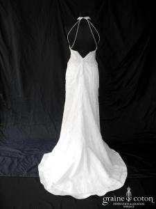 Madeline Gardner - Robe une pièce sirène perlée ivoire