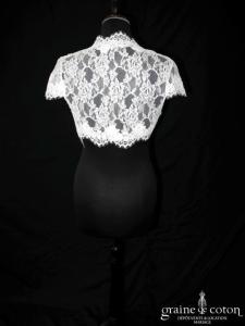 Bianco Evento - Boléro manches courtes en dentelle ivoire