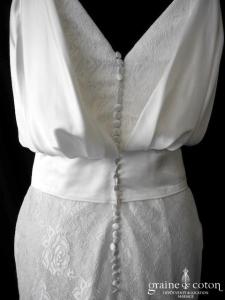 Création - Robe une pièce en soie et dentelle